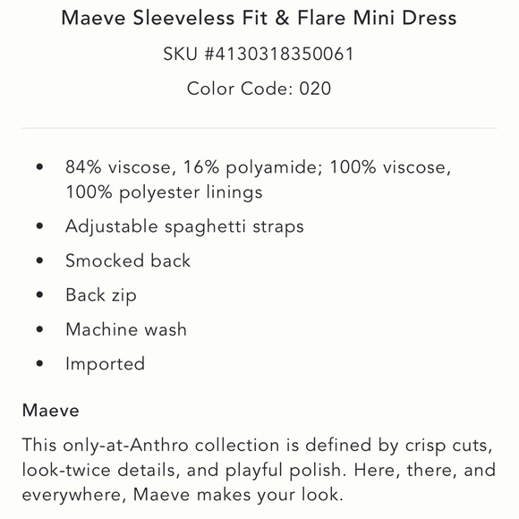 Anthropologie Maeve Sleeveless Fit and Flare Mini Dress - Picture 5 of 11